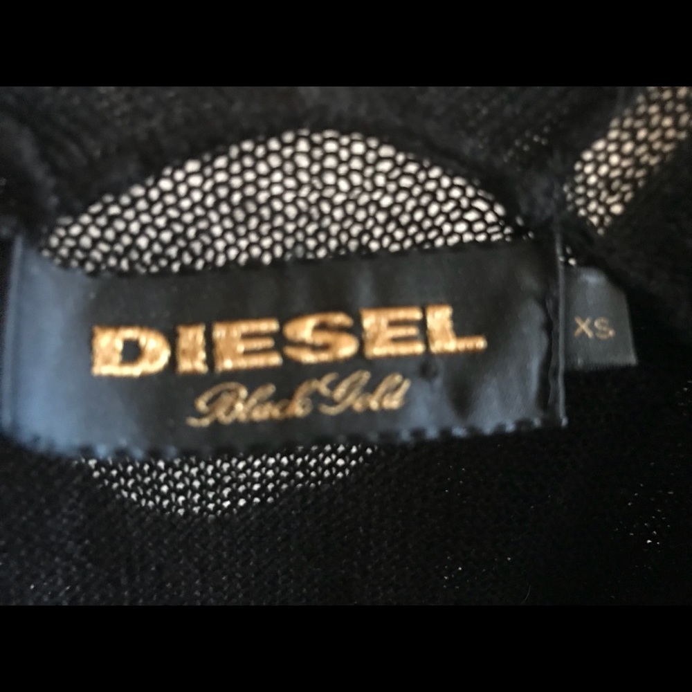 Diesel Black Buttoned On Hooded Sweater
